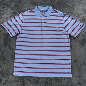 Nike Golf Tour Performance Dri Fit Polo XL Blue Red Stripe NWT Mens Shirt
